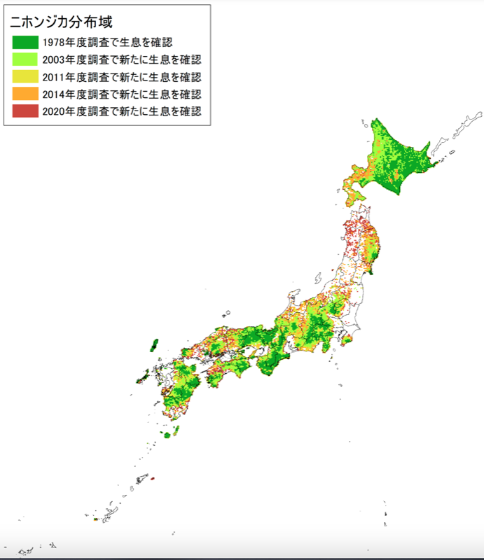 ニホンジカ分布図